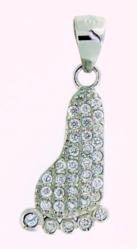 Ciondolo in argento 925%° piede di zirconi P-2179